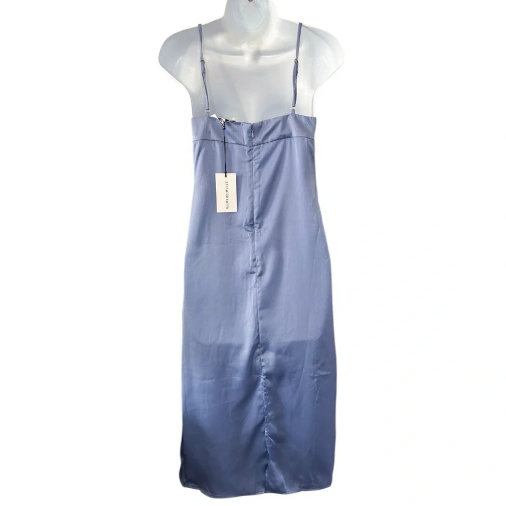 WeWoreWhat Women's Cowl Midi Dress Slate Blue Size 2 NWT